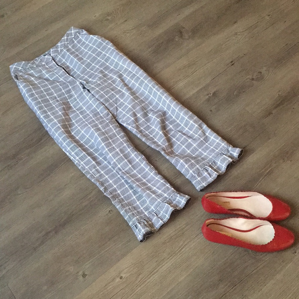 Topshop crop ankle trouser cotton linen